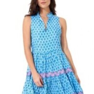 Oliphant Blue and Pink Mini Dress Medium